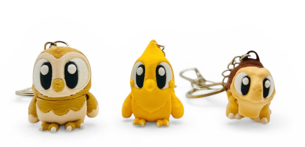 3 Pack 3D Printed Keychain Set -3