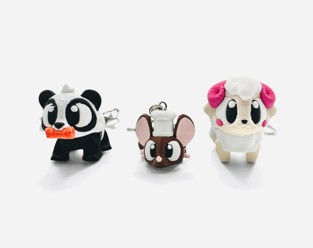 3 Pack 3D Printed Keychain Set -5