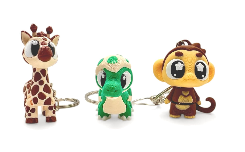 3 Pack 3D Printed Keychain Set-1