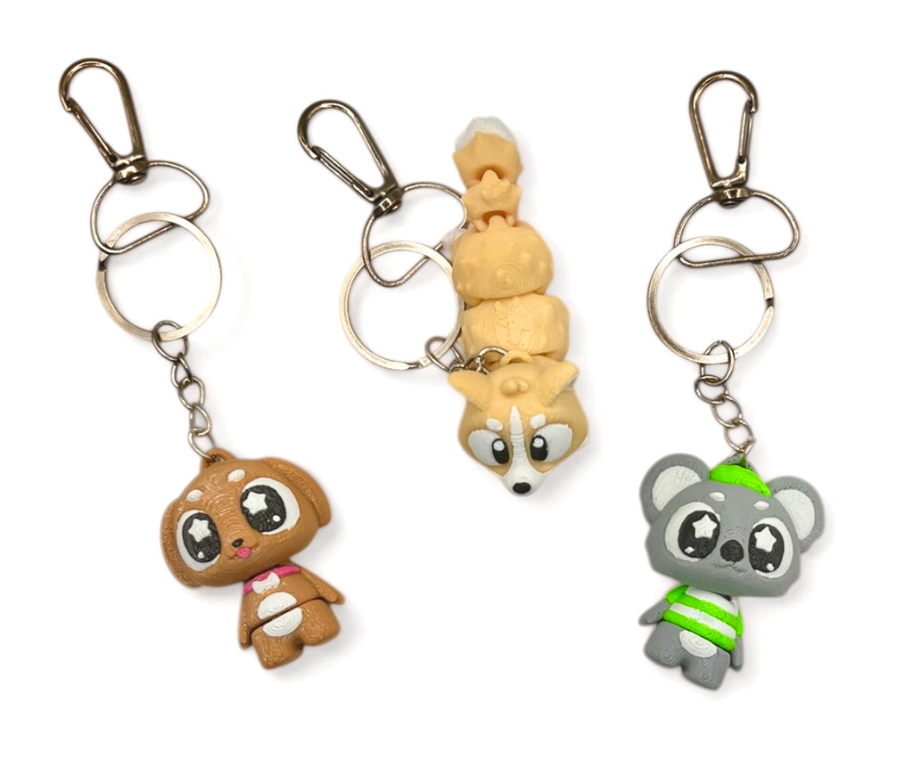3 Pack 3D Printed Keychain Set -4