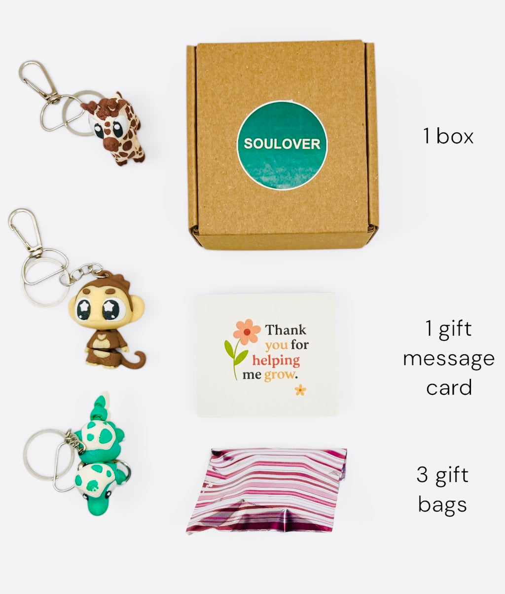 3 Pack 3D Printed Keychain Set-1