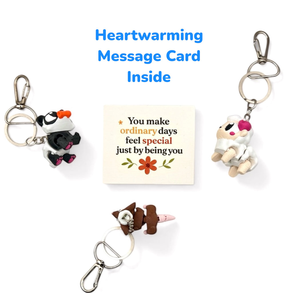 3 Pack 3D Printed Keychain Set -5