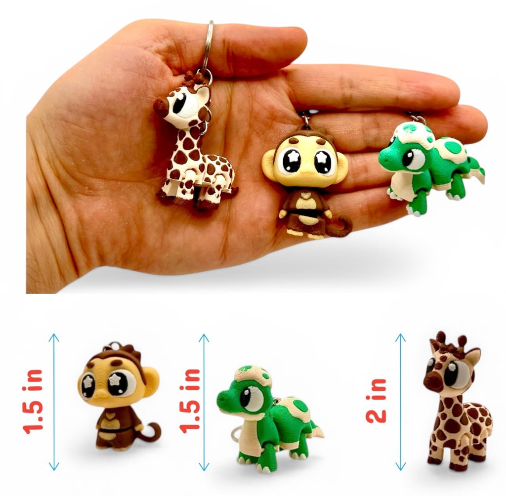 3 Pack 3D Printed Keychain Set-1