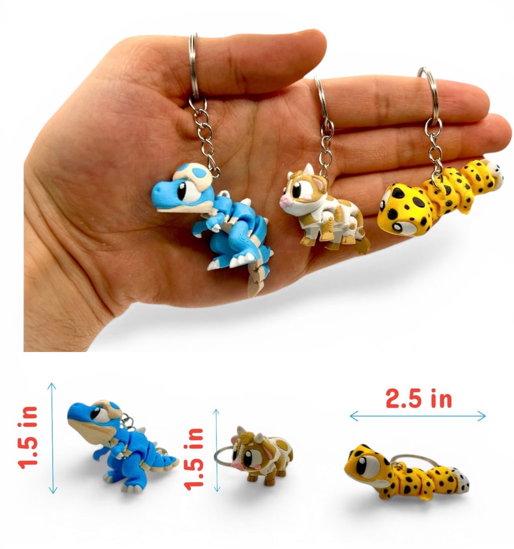 3 Pack 3D Printed Keychain Set-2