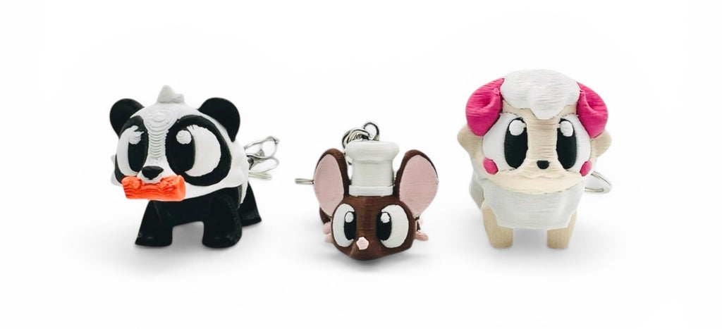 3 Pack 3D Printed Keychain Set -5