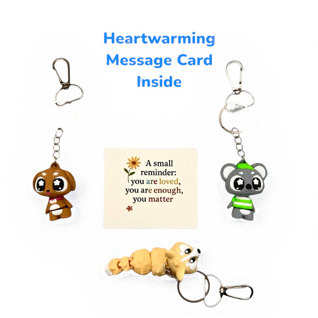 3 Pack 3D Printed Keychain Set -4