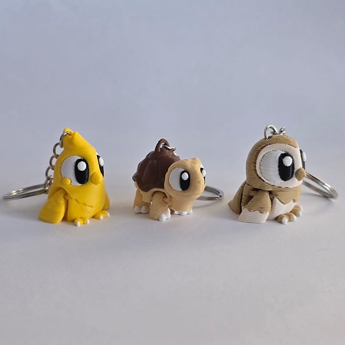 3 Pack 3D Printed Keychain Set -3