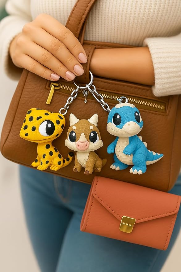 3 Pack 3D Printed Keychain Set-2