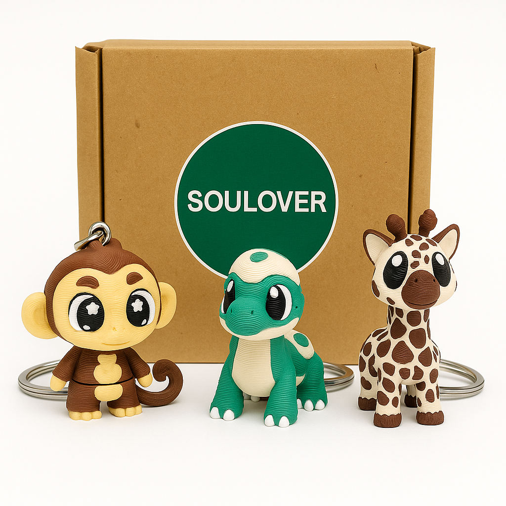 3 Pack 3D Printed Keychain Set-1