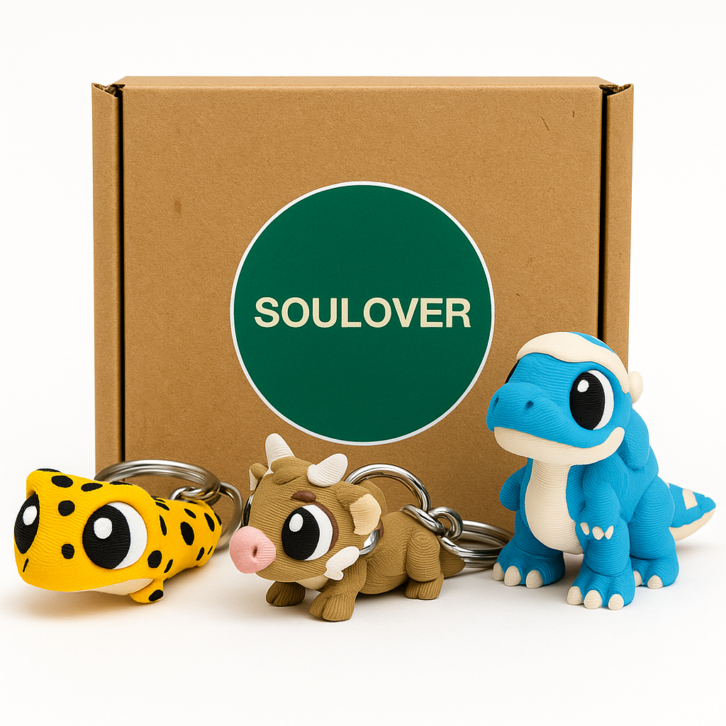 3 Pack 3D Printed Keychain Set-2