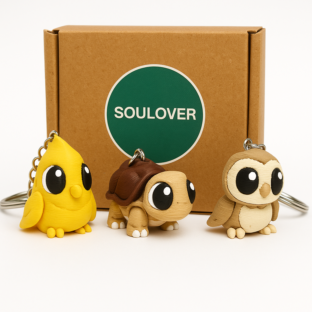 3 Pack 3D Printed Keychain Set -3