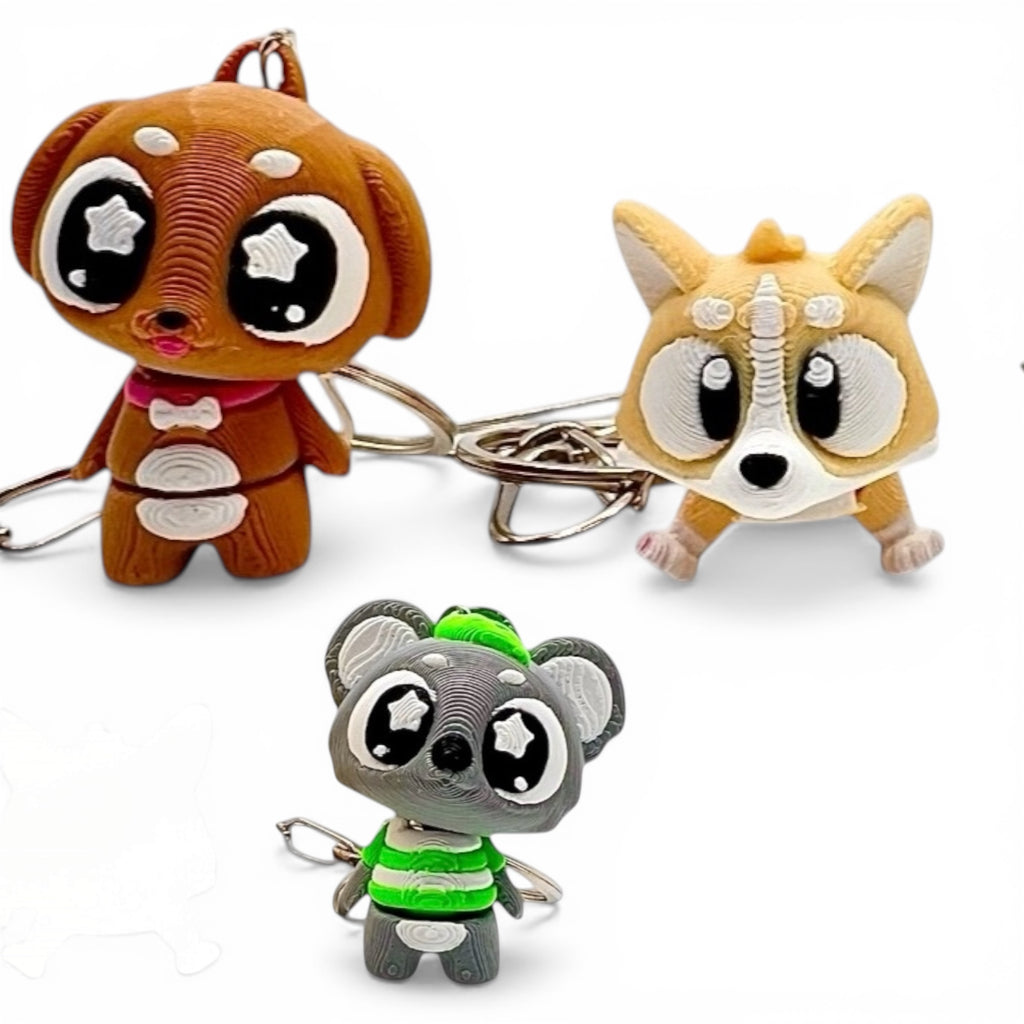 3 Pack 3D Printed Keychain Set -4